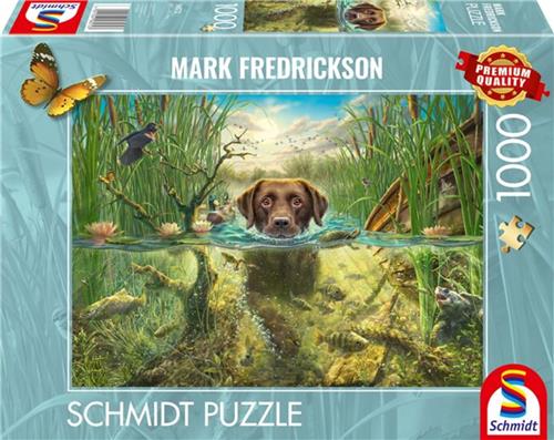 999 Games Chocolate labrador swimming, 1000 stukjes - Legpuzzel