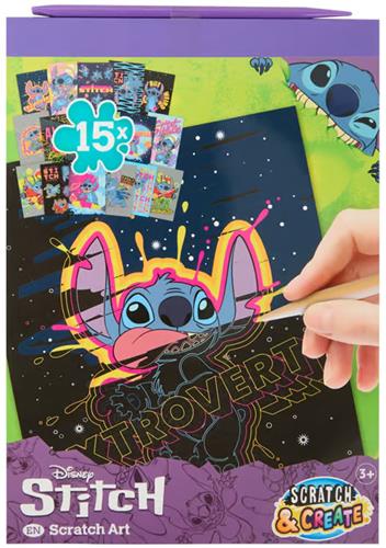 Disney Lilo & Stitch Scratch & Create - krasblok krasboek met pen - 15 kleurplaten - kraskunst - kids 3+