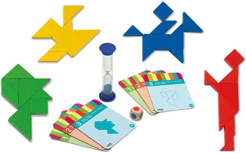 Cayro - Houten Tangram Spel - Puzzelspel - 1-4 Spelers - Geschikt vanaf 7 Jaar