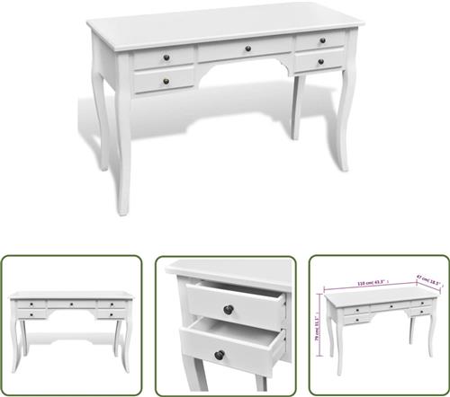 Frans bureau met 5 lades - Stijlvol en praktisch Franse Bureau - Bureau Vintage - Schrijfbureau - Computerbureau - Bureaublad