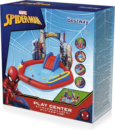 Bestway - opblaasbaar Spider-Man Kinderzwembad 211 x 206 x 127 cm