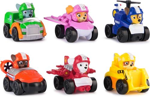 PAW Patrol - Luchtredding - Pup Squad Racers-Giftset met 6 speelgoedauto's - Chase Marshall Skye Rubble Rocky en Zuma