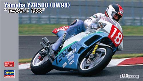 1:12 Hasegawa 21762 Yamaha YZR500 - OW98- TECH 21 1988 - Race Motorfiets Plastic Modelbouwpakket