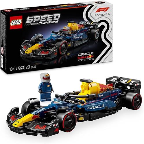LEGO Speed Champions Oracle Red Bull Racing RB20 F1 racewagen Auto Bouwpakket voor Volwassenen met Verzamelbare Minifiguur van Formule 1 Coureur, Cadeau voor Motorsport en Racing Fans 77243