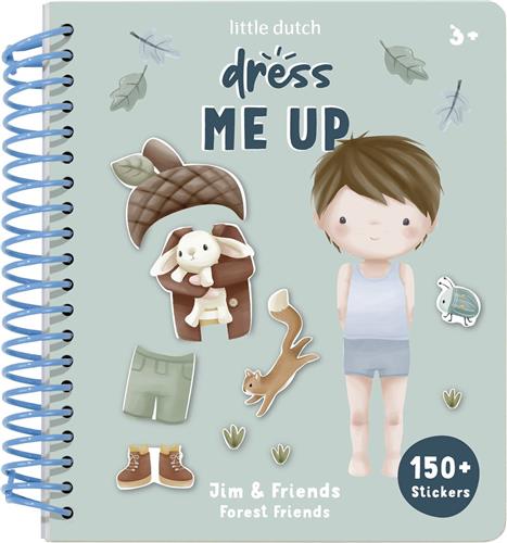Little Dutch sticker- en aankleedboek Dress me up Jim, Forest Friends - Bambolino Toys