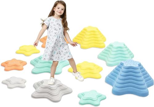 Stapelstenen - Stapstenen - Montessori - Evenwicht - Motorisch - Kinderen - Balansstenen - Balansspeelgoed - Peuterspeelgoed - Rivierstenen - Heuveltoppen