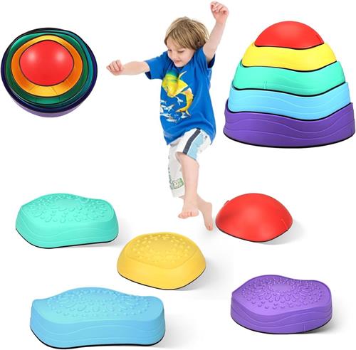 Stapelstenen - Stapstenen - Montessori - Evenwicht - Motorisch - Kinderen - Balansstenen - Balansspeelgoed - Peuterspeelgoed - Rivierstenen - Heuveltoppen