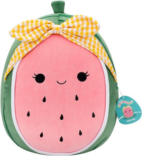 Squishmallows - Wanda - Pink Watermelon W/Yellow Gingham Headband 40cm pluche