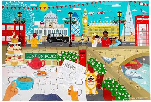 Bigjigs Houten Londen Stad Vloerpuzzel, 48st.