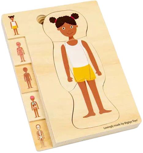 Bigjigs Houten Anatomiepuzzel - Meisje, 26st.