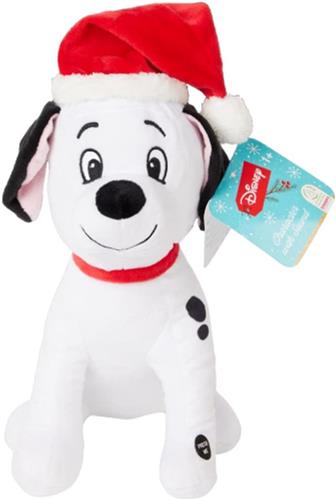 101 Dalmatiër met Kerstmuts en Geluid - Disney Pluche Knuffel 30 cm - Disney Christmas Plush Toy - Speelgoed Knuffels voor kinderen jongens meisjes - Kerstmis Kerst Muts - 101 Dalmatiérs, Lady en de Vagebond, Pluto, Dumbo, Stitch
