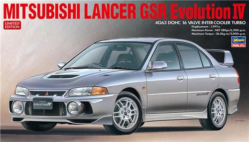 1:24 Hasegawa 20726 Mitsubishi Lancer GSR Evolution IV - Auto Plastic Modelbouwpakket