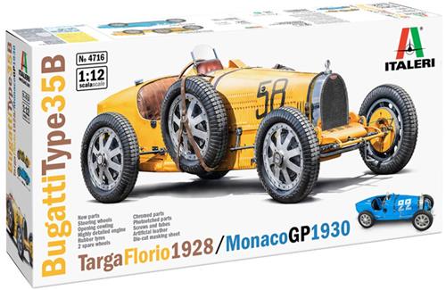 1:12 Italeri 4716 Bugatti Type 35B - Targa Florio 29/Monaco GP 30 - Grand Prix-Racewagen Plastic Modelbouwpakket