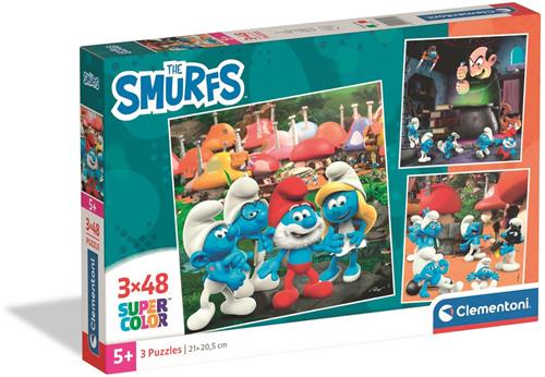 Clementoni - Puzzel - 3x48 Stukjes - De Smurfen - Puzzel Voor Kinderen - Vanaf 5 Jaar