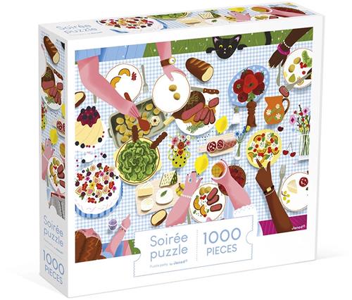 Janod Kidult Puzzel - Het Familiediner Puzzel - 1000 Stukjes - Geschikt Vanaf 8 Jaar