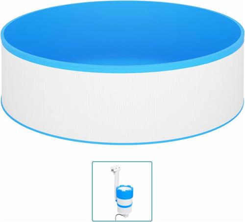 vidaXL - Splasher - pool - met - hangende - skimmer - en - pomp - 350x90 - cm - wit