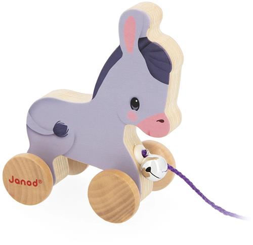 Janod Boerderij - Trekfiguur Ezel - We Houden Van Deze Ezel Met Zijn Mooie Bel! - Trekspeeltje Om Baby Overal Te Volgen - Geschikt Vanaf 1 Jaar