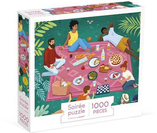 Janod Kidult Puzzel - Picknick Met Vrienden Puzzel - 1000 Stukjes - Geschikt Vanaf 8 Jaar
