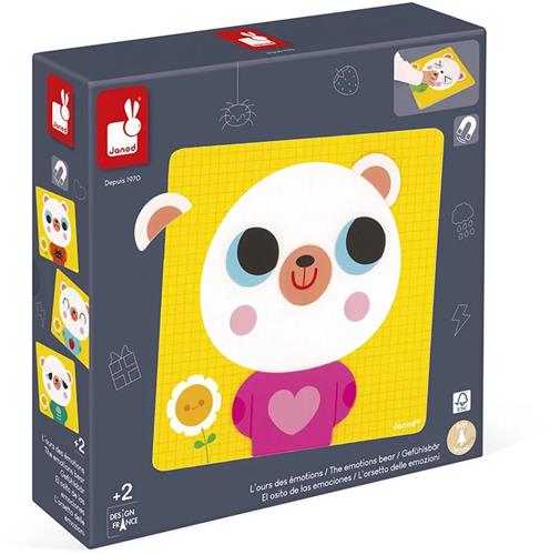 Janod - Magneetspel - De Emotionele Beer - Educatief Spel Om Emoties Te Begrijpen En Uit Te Drukken - Met 30 Magneten En 7 Modelkaarten - Geschikt Vanaf 2 Jaar