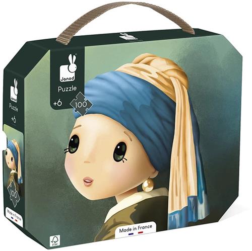 Janod - Op Vermeer Geïnspireerde Puzzel - In Puzzelkoffer - 100 Stukjes - Geschikt Vanaf 6 Jaar