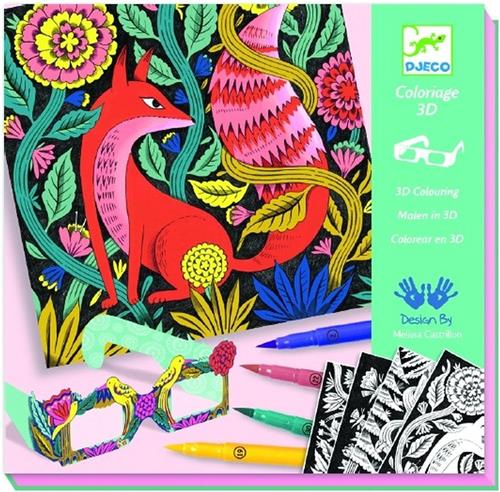 Djeco - Kleuren met 3D-effect Fantasy Forest - 7+