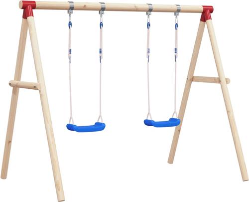 vidaXL Schommelset met 2 zitjes 38x16 cm polyetheen blauw