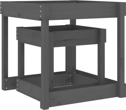 Zandtafels 2 st massief grenenhout grijs