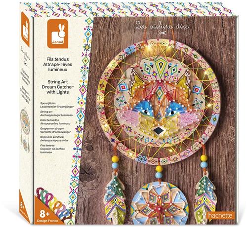 Janod Les Ateliers Déco - Knutselpakket Lichtgevende Dromenvanger Vos - Maak Met Deze Set Een Creatie Om Je Kamer Te Versieren - Geschikt Vanaf 8 Jaar