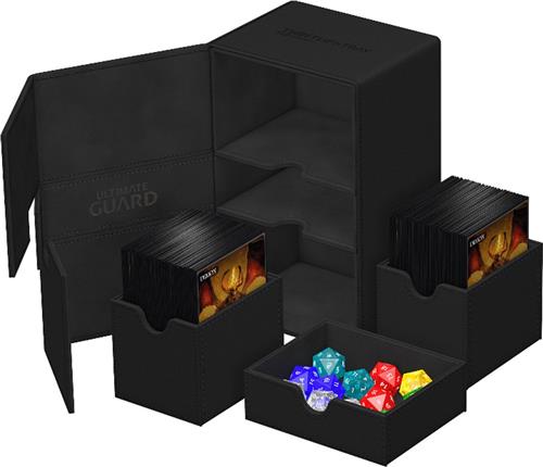Twin Flip`n`Tray 160+ XenoSkin Monocolor Black (Ultimate Guard) (Storage Box)
