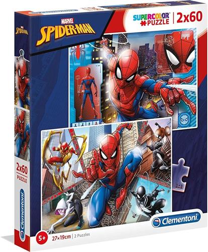 Clementoni - Puzzel - 2x60 Stukjes - Spider-Man - Puzzel Voor Kinderen - Vanaf 5 Jaar