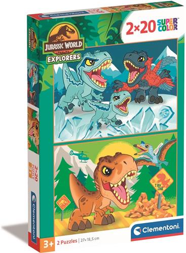 Clementoni - Puzzel - 2x20 Stukjes - Jurassic World - Puzzel Voor Kinderen - Vanaf 3 Jaar