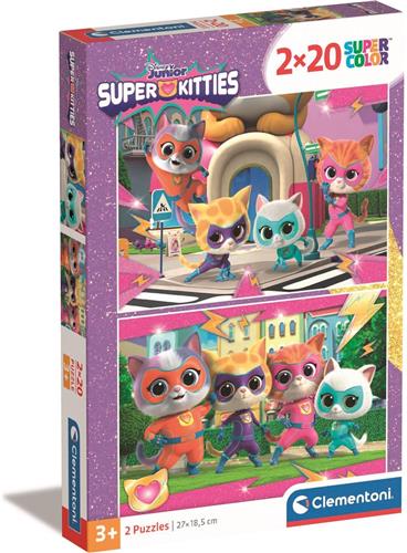 Clementoni - Puzzel - 2x20 Stukjes - Super Kitties Disney - Kinderpuzzel - Vanaf 3 jaar