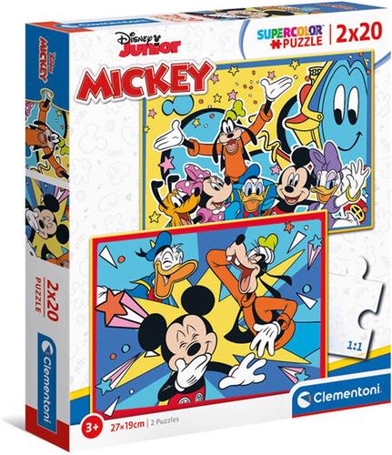Clementoni - Puzzel - 2x20 Stukjes - Mickey Mouse - Puzzel Voor Kinderen