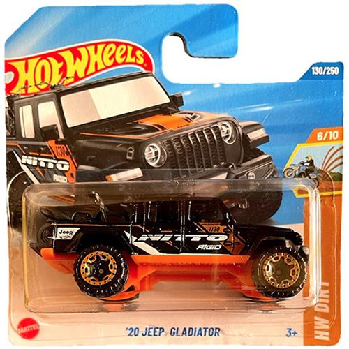 HOT WHEELS '20 JEEP GLADIATOR RIGIO 130/250 BLACK/ORANGE 1:64 HW DIRT 6/10 (2025)