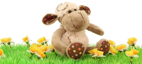 Pluche schaap tashanger soft curly 12cm