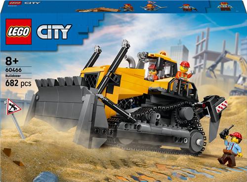 LEGO® City Gele Bulldozer, Bouwplaatsvoertuig - 60466