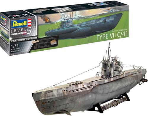 1:72 Revell 05163 German Submarine Type VII C/41 Plastic Modelbouwpakket
