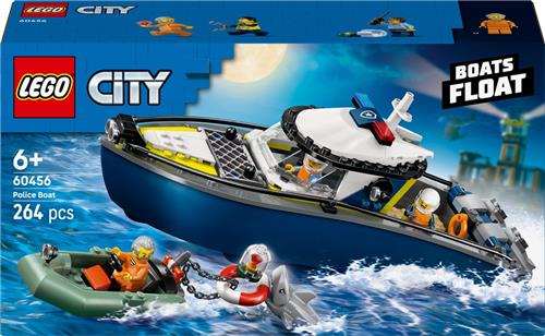 LEGO® City Achtervolging met Politieboot, Drijft Echt - 60456