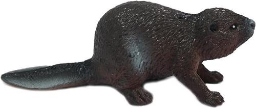 Set van 4x stuks speelgoed bever dier 5 cm - Kunststof speel figuren/dieren