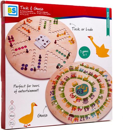BS Toys 3-in-1 Bordspel - Keezenspel, Ganzenbord en Ludo - Speelgoed 6 Jaar - 2 tot 6 Spelers - Bordspellen voor kinderen - Cadeau kind