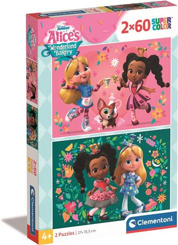 Clementoni - Puzzel - 2x60 Stukjes - Disney Alice in Wonderland Bakery - Kinderpuzzel - Vanaf 4 jaar