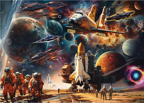 Schmidt Spiele Faszination Raumfahrt, Reise in ferne Galaxien - 1000 Teile.