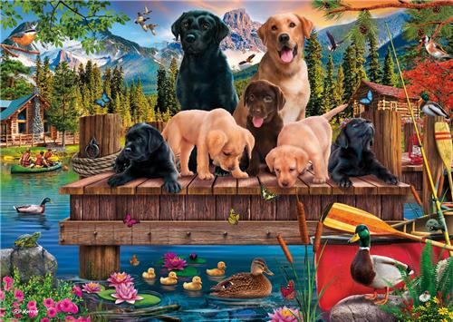 Schmidt Spiele Hundefamilie am See - 1000 Teile.