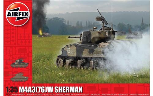 1:35 Airfix 1365 M4A3(76)W Sherman - Battle of the Bulge Plastic Modelbouwpakket