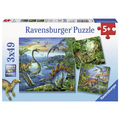 Ravensburger DinosauriÃ«rs - 3x49 stukjes - kinderpuzzel