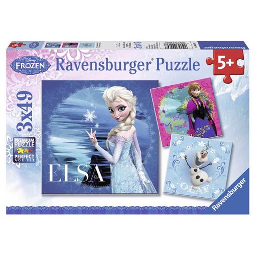 Ravensburger puzzel Disney Frozen Elsa, Anna & Olaf - 3x49 stukjes - kinderpuzzel