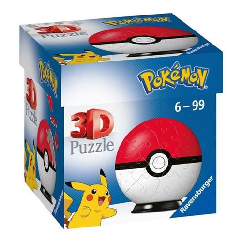 Ravensburger 3D Puzzel Pokémon Pokéball Rood/Wit - 54 stukjes