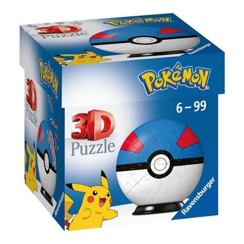 Ravensburger 3D Puzzel Pokémon Pokéball Great Ball - 54 stukjes