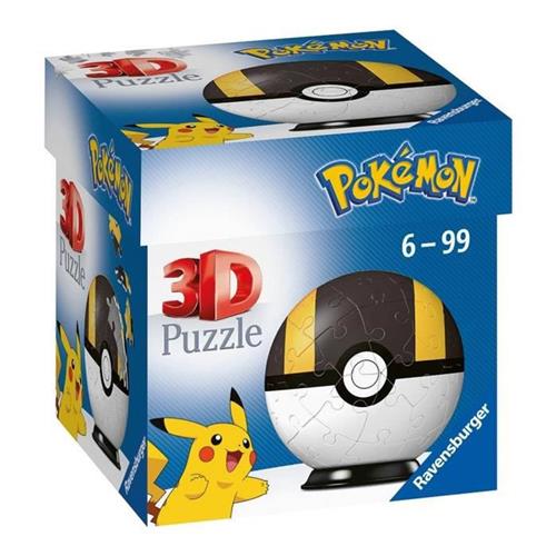 Ravensburger 3D Puzzel Pokémon Pokéball Zwart/Wit - 54 stukjes