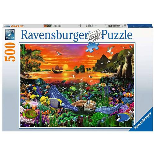 Ravensburger puzzel Schildpad in het Rif - Legpuzzel - 500 stukjes